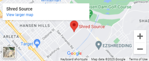 A map with the location of shred source