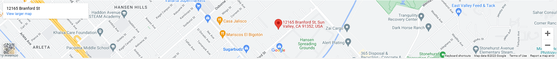 A map of the location of the business.