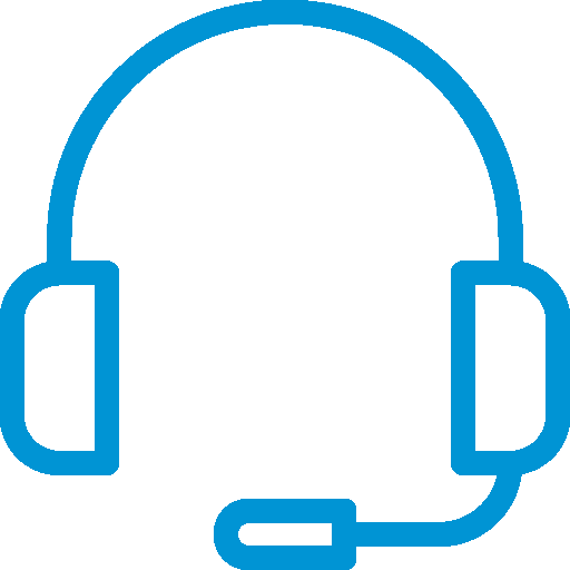 A blue headphones icon on a green background